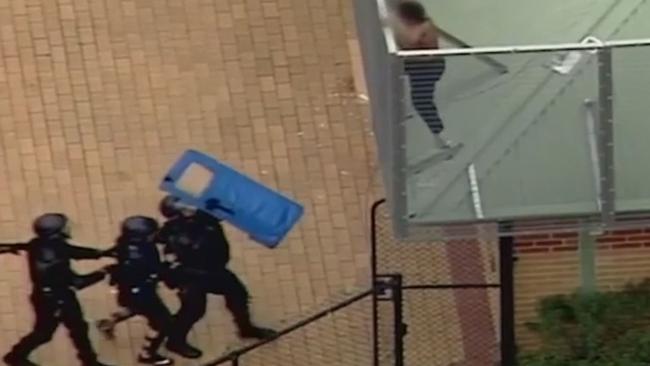 Riot police were called in to quell unrest. Picture: Seven News