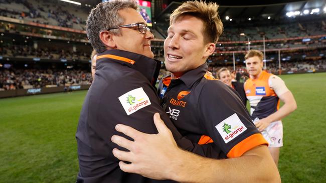 Leon Cameron calls himself Toby Greene’s No. 1 supporter. Picture: AFL Photos via Getty Images