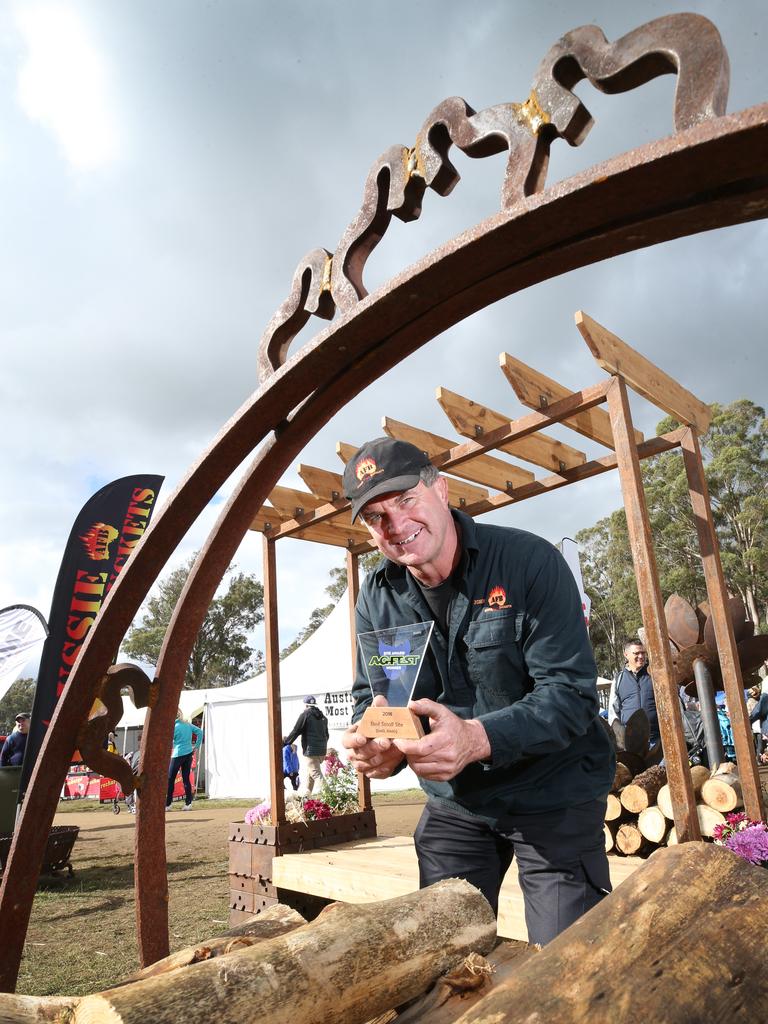 Aussie Fire Bucket owner John Den with his award. Picture: Chris Kidd