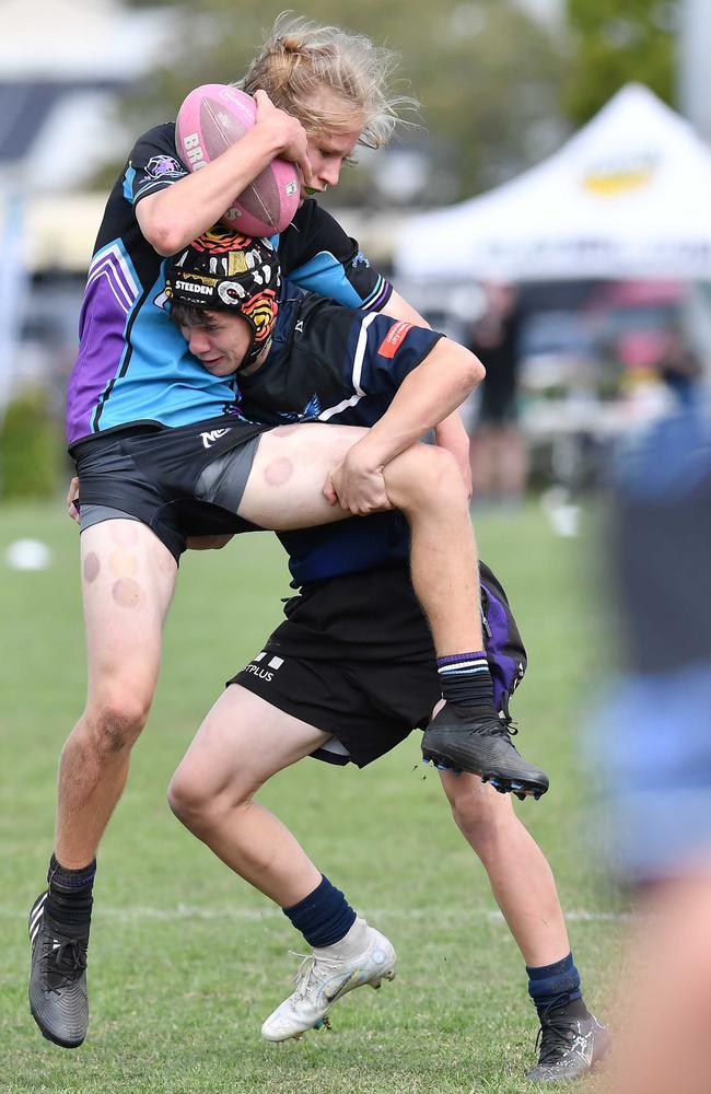 RUGBY LEAGUE: Justin Hodges and Chris Flannery 9s Gala Day. Caloundra State High V Meridan State College. year 10. Picture: Patrick Woods.