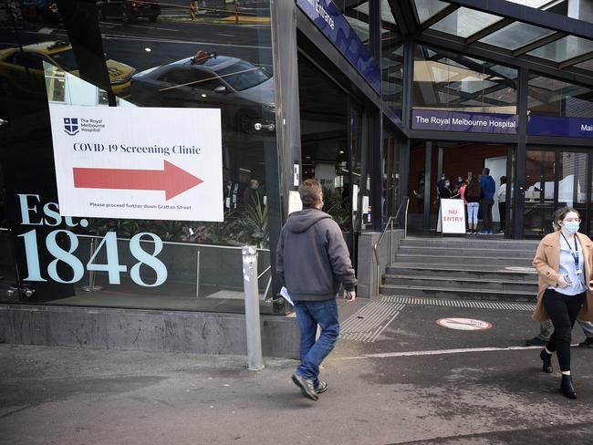 The Royal Melbourne Hospital coped with a large Covid cluster this year. Picture: NCA NewsWire / Andrew Henshaw