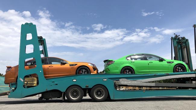 A pair of HSV GST-R W1 sedans ready to roll. Picture: Joshua Dowling.