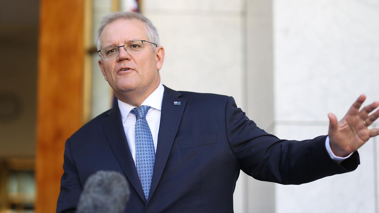 Prime Minister Scott Morrison is urging Premiers to open up once 70-80 per cent of people are vaccinated. Picture: Gary Ramage