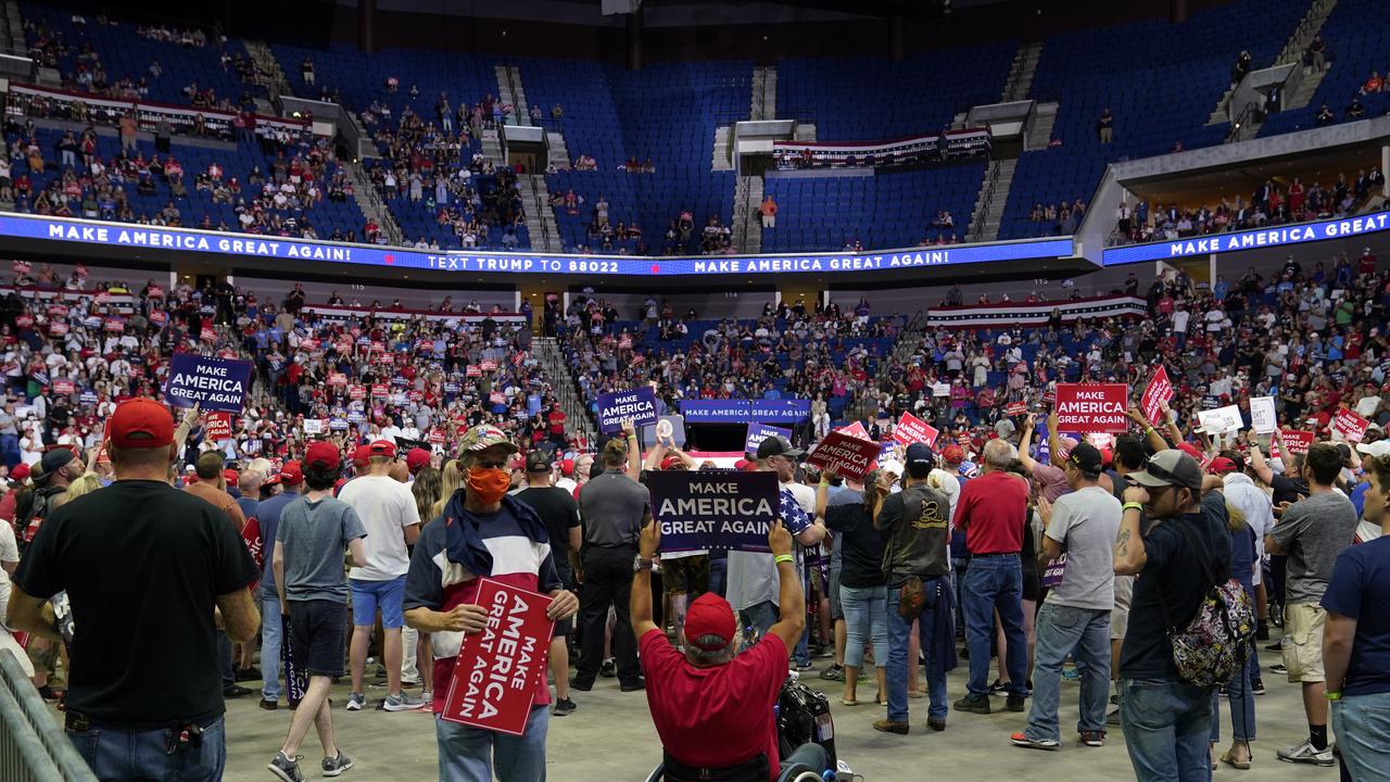 There were just over 6000 people at the rally. Picture: Evan Vucci/AP