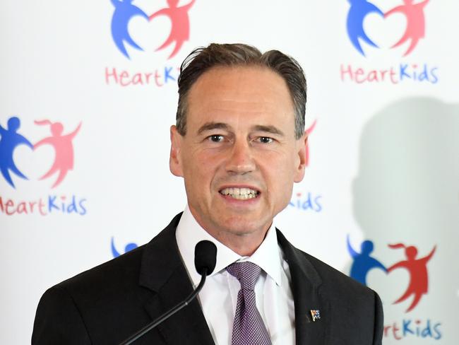 Minister for Health Greg Hunt at a congenital heart disease event at Parliament House in Canberra, Thursday, February 14, 2019. The government will establish the HeartKids Project with $26 million to tackle childhood heart disease/congenital heart disease. (AAP Image/Mick Tsikas) NO ARCHIVING