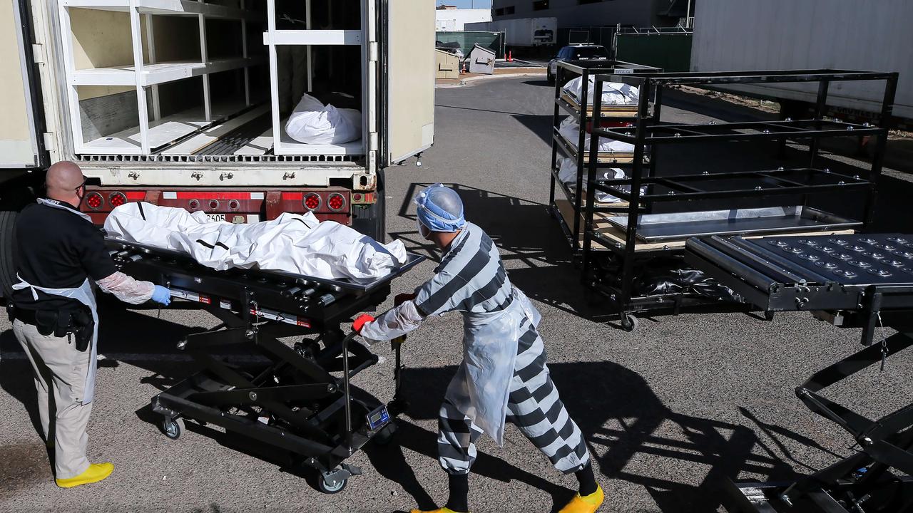 Prison inmates in El Paso County have been hired to help deal with an overflow of bodies. Picture: Mario Tama/Getty Images/AFP