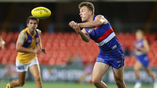 Jack Macrae and the Western Bulldogs need only one more win to lock in finals. Picture: Getty Images