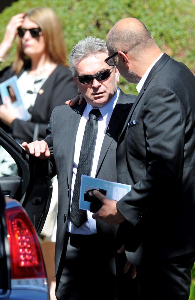 Borce Ristevski was a pallbearer, helping carry his wife’s coffin from the church. Picture: AAP