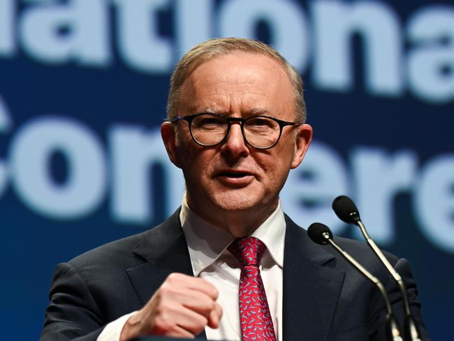 BRISBANE, AUSTRALIA - NewsWire Photos - AUGUST 19, 2023. Prime Minister Anthony Albanese closing the 49th ALP National Conference in Brisbane. Picture: Dan Peled / NCA NewsWire