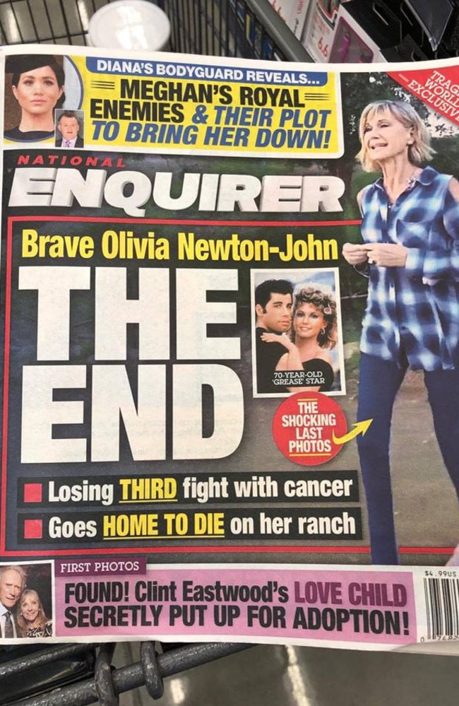 It's believed this cover of the National Enquirer tabloid in the US sparked the rumours.