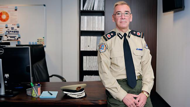 NT Correctional Services Commissioner Scott McNairn in his office. Picture: MICHAEL FRANCHI