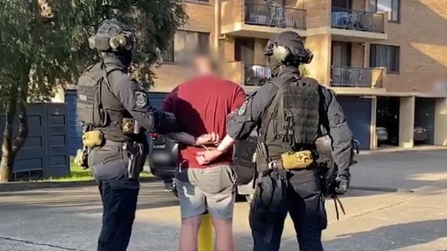 Vandermade is arrested by police. Picture: NSW Police Force