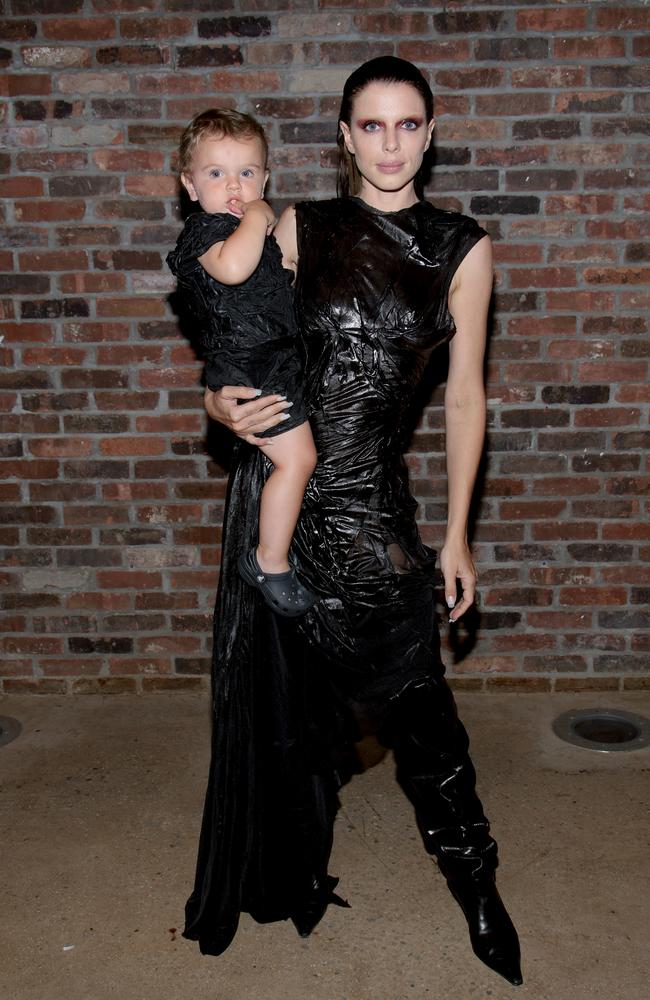 The working mum attended the Elena Velez show with 20-month-old son Valentino. Picture: Dimitrios Kambouris/Getty Images for NYFW