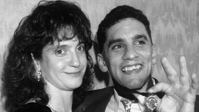 Tony Liberatore with his partner after winning the Brownlow Medal.