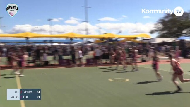 Replay: Netball Queensland Junior State Age Titles Day 1—Downey Park Green v Tully (U14)