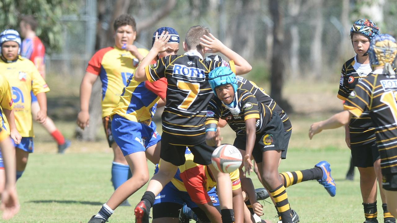 RUGBY UNION Junior U12s: Cap Coast's Ralph Labor passes the ball