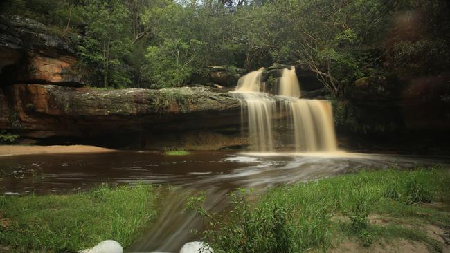 The Irrawong waterfall at the edge of the Warriewood Wetlands: Picture: Tim Edwards