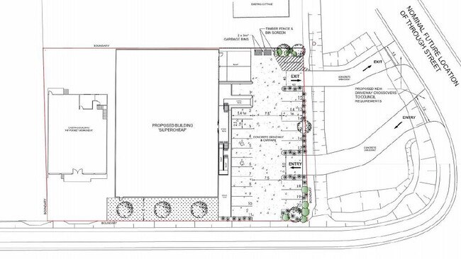 An extract of the approved plan to construct a new Supercheap Auto retail shop in South Grafton.