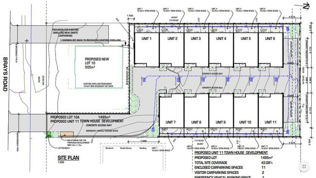 Planned townhouse development at 287 Brays Rd Griffin.