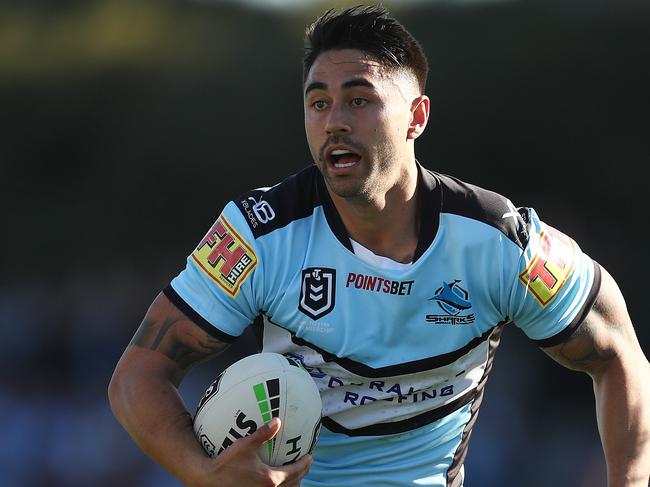 SYDNEY, AUSTRALIA - AUGUST 24: Shaun Johnson of the Sharks in action during the round 23 NRL match between the Cronulla Sharks and the New Zealand Warriors at Shark Park on August 24, 2019 in Sydney, Australia. (Photo by Mark Metcalfe/Getty Images)