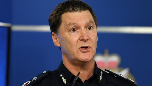 Victoria Police Deputy Commissioner Shane Patton speaks to the media. Picture: James Ross
