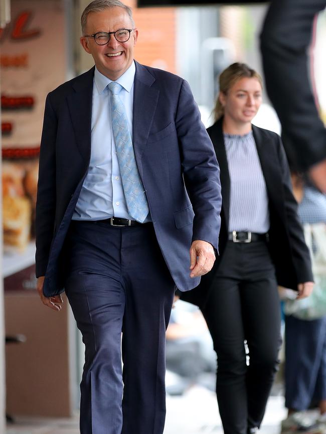 Anthony Albanese takes a stroll in Sydney on Tuesday. Picture: Toby Zerna