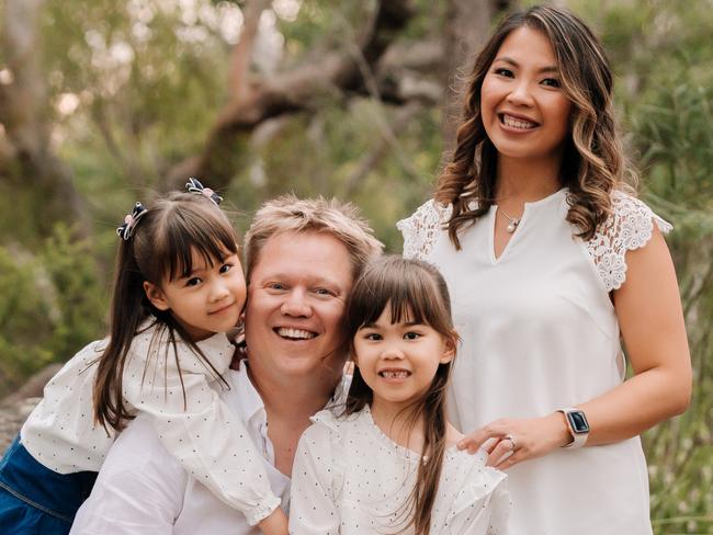 KindiCare Founder Benjamin Balk, with his family. Picture: Kirsty Jauncey Photography.