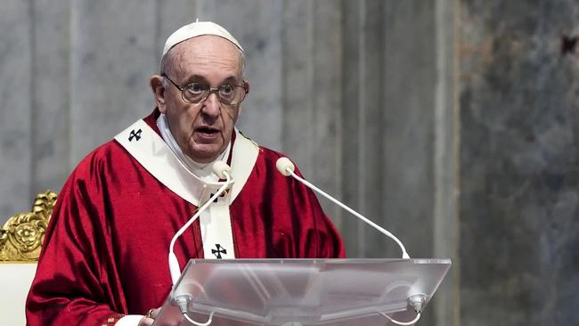 Pope Francis in St Peter's Basilica at the Vatican. Picture: AFP