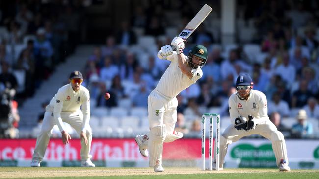 Matthew Wade takes on Jack Leach. Picture: Getty Images