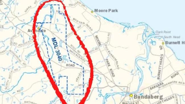 The Fox Resources mining development lease MDL 3040 covers a 7818ha swath of agricultural land in north Bundaberg.