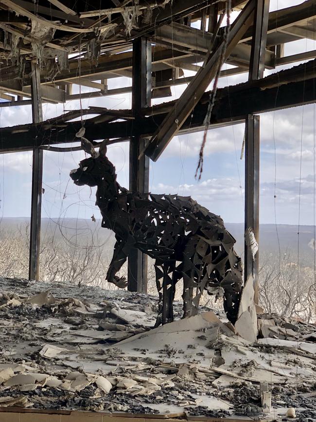 The sculpture ‘Sunshine’ at Southern Ocean Lodge, which was destroyed in the Kangaroo Island fires.