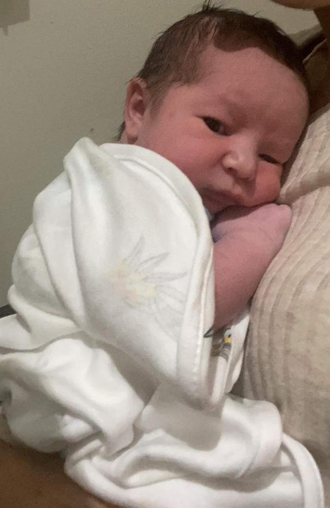 Baby Caleb was born just days after the motorcycle crash that claimed the life of his father, Bradley Homan. Picture: Supplied