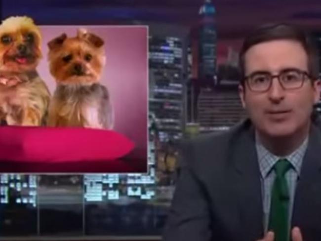 Pistol, Boo and John ... comedian Oliver weighs in on Barnaby Joyce’s ‘war on terrier’. Picture: YouTube