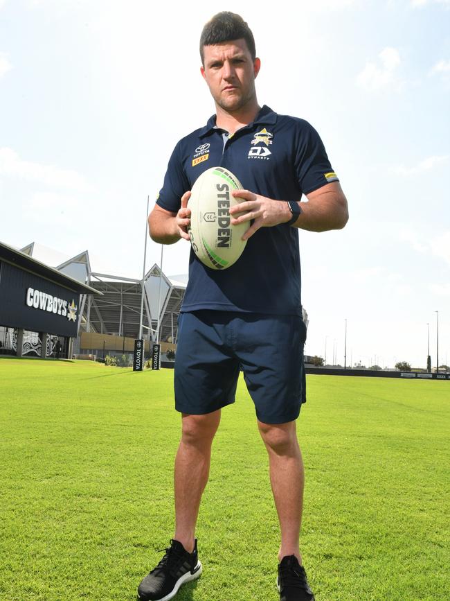 North Queensland Cowboys marquee recruit Chad Townsend at the club's high performance facility in Townsville. Picture: Matthew Elkerton