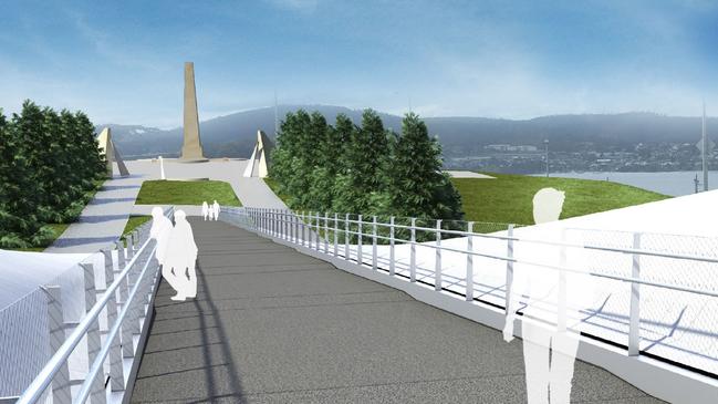 The bridge will open up Queens Domain, the Cenotaph and the Hobart waterfront. Picture: HOBART CITY COUNCIL