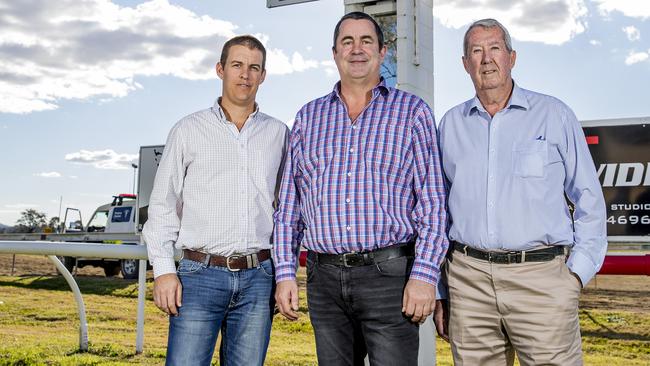 Gold Coast Turf Club board members Trent Watson, Brett Cook and Arch McDonald. Picture: Jerad Williams