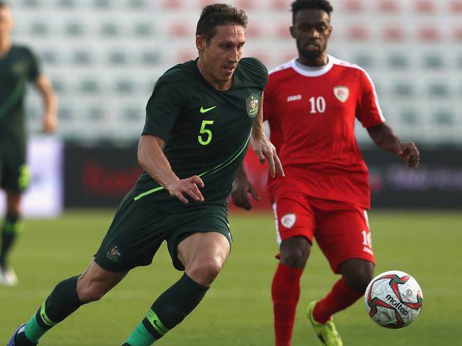 DUBAI, UNITED ARAB EMIRATES - DECEMBER 30:  Mark Milligan of Australia in action during the International Friendly match between Australia and Oman at Maktoum Bin Rashid Al Maktoum Stadium on December 30, 2018 in Dubai, United Arab Emirates.  (Photo by Francois Nel/Getty Images)