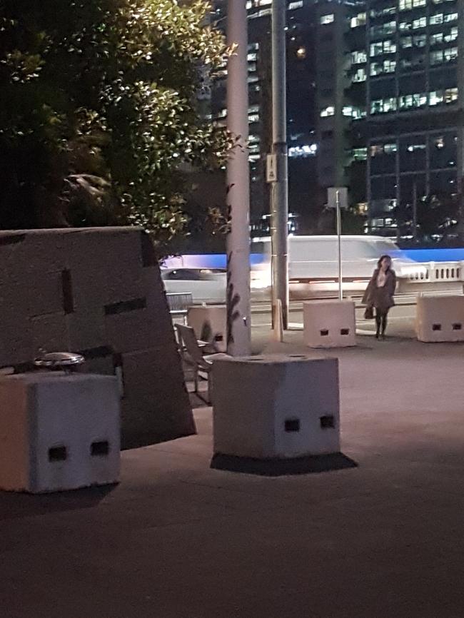 Bollards at Southbank near Queensbridge St. Picture: Ryan Tennison