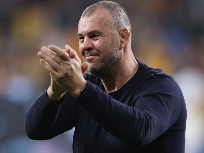 SYDNEY, AUSTRALIA - JULY 15: Pumas Coach Michael Cheika smiles following The Rugby Championship match between the Australia Wallabies and Argentina at CommBank Stadium on July 15, 2023 in Sydney, Australia. (Photo by Scott Gardiner/Getty Images)