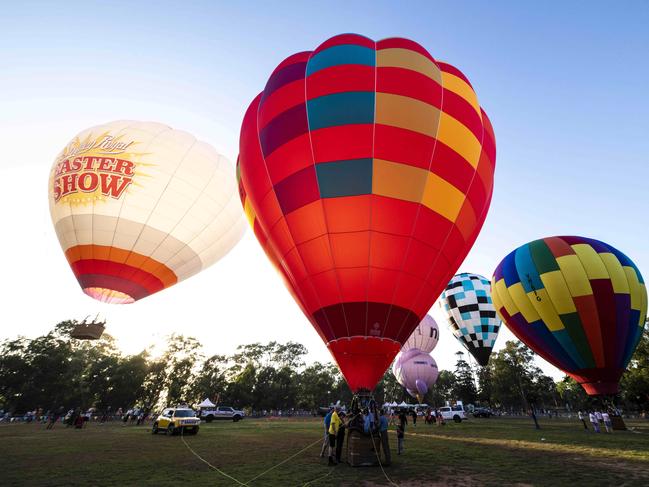 Hot Air Balloon Display in Parramatta Park, Sydney today. Picture: Darren Leigh Roberts