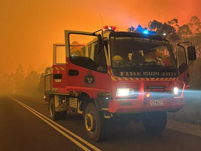 North West strike team at Zeehan on February 13th.  Picture: North Motton Fire Brigade