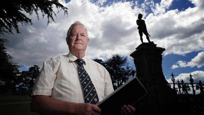 Reg Watson at Soldiers Walk memorials. Picture: RICHARD JUPE