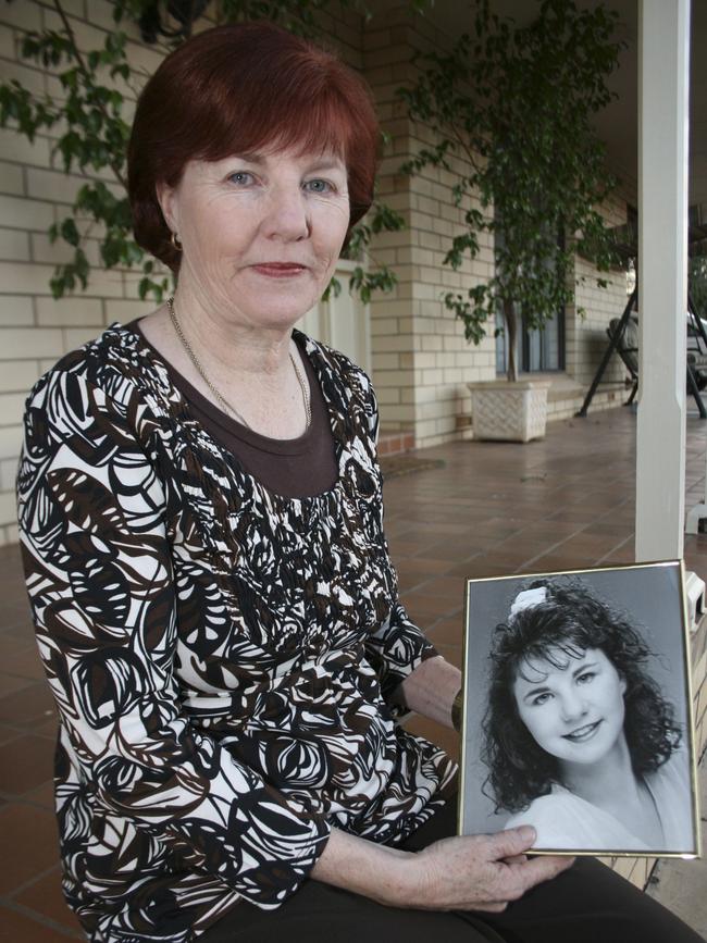 Lynette Nitschke, OAM, with a photo of her daughter Allison Mary-Louise Nitschke.