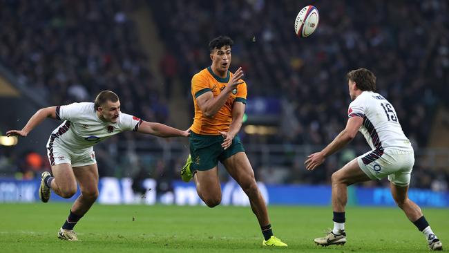 Joseph-Aukuso Suaalii also showed some razzle dazzle. Photo by David Rogers/Getty Images.