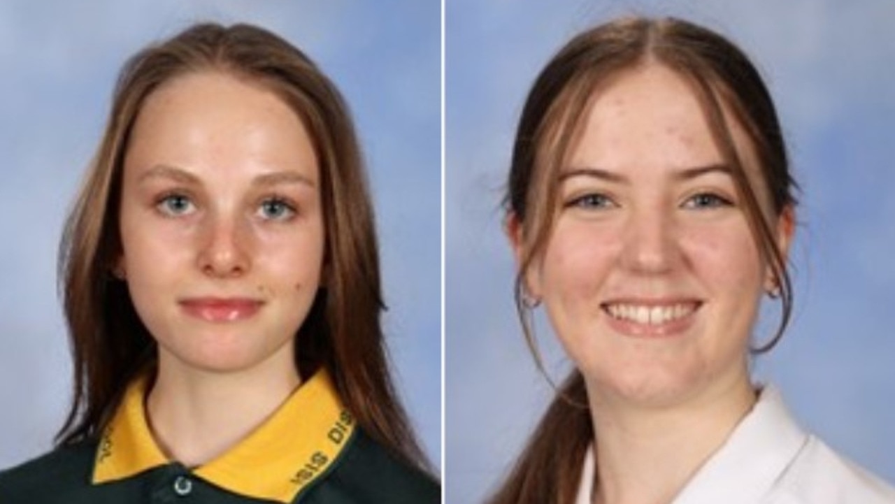 Jorja Pardey (left) and Sara Onoprienko (right) were named as Isis State High School's 2023 duxes.