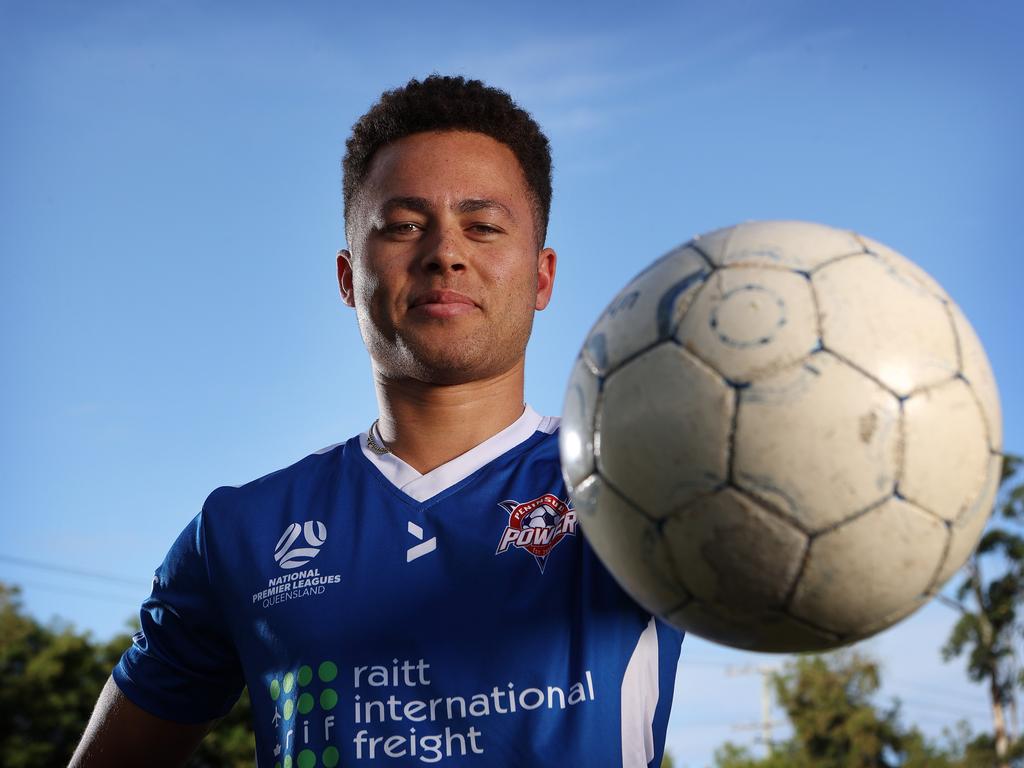 Peninsula Power’s Izaack Powell, 21, said he never gave up on the prospect of playing football again, despite a horror cancer diagnosis. Picture: Liam Kidston