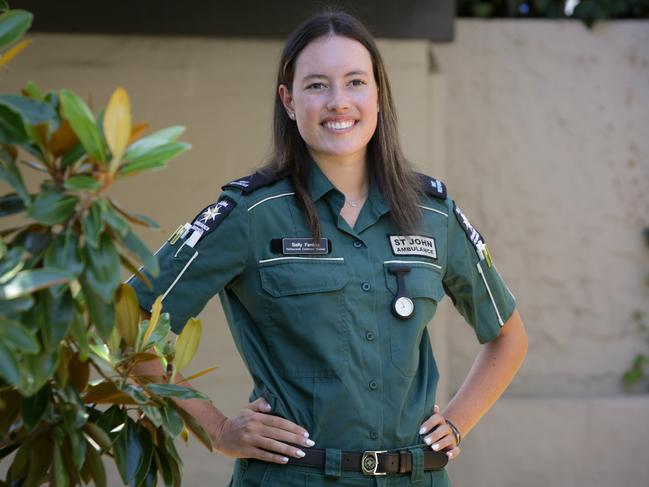 St John Ambulance volunteer Sally Fenton has accepted a place in the ACU paramedicine degree course at its North Sydney campus. Picture: News Corp Australia 