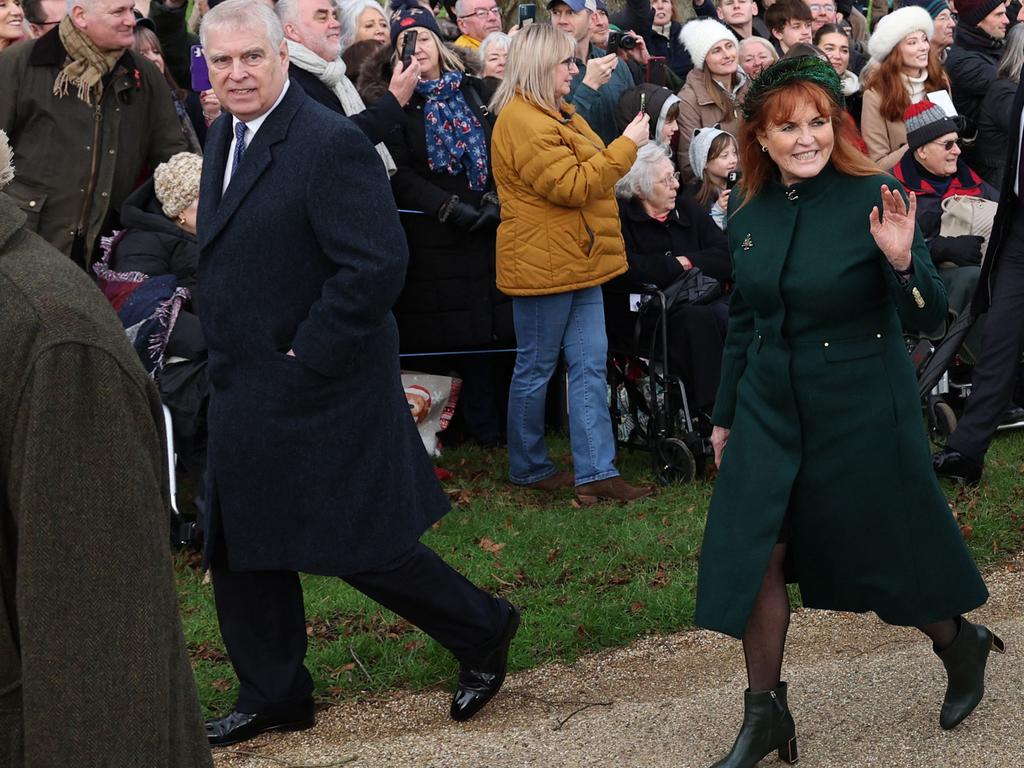 Prince Andrew, Duke of York and Sarah, Duchess of York, at Royal Family's traditional Christmas Day service in 2023. Picture: Adrian Dennis/AFP