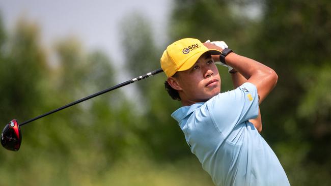 Jeff Guan of Australia tees off at the third hole during the 2023 World Amateur Team Championships - Eisenhower Trophy at Abu Dhabi Golf Club in 2023. Photo: Getty Images