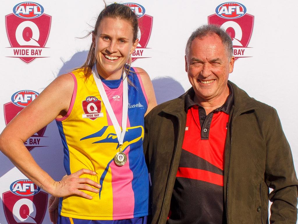 Scout Strong of Across the Waves Eagles won the best on ground award for the senior women's in AFL Wide Bay. Picture: Supplied